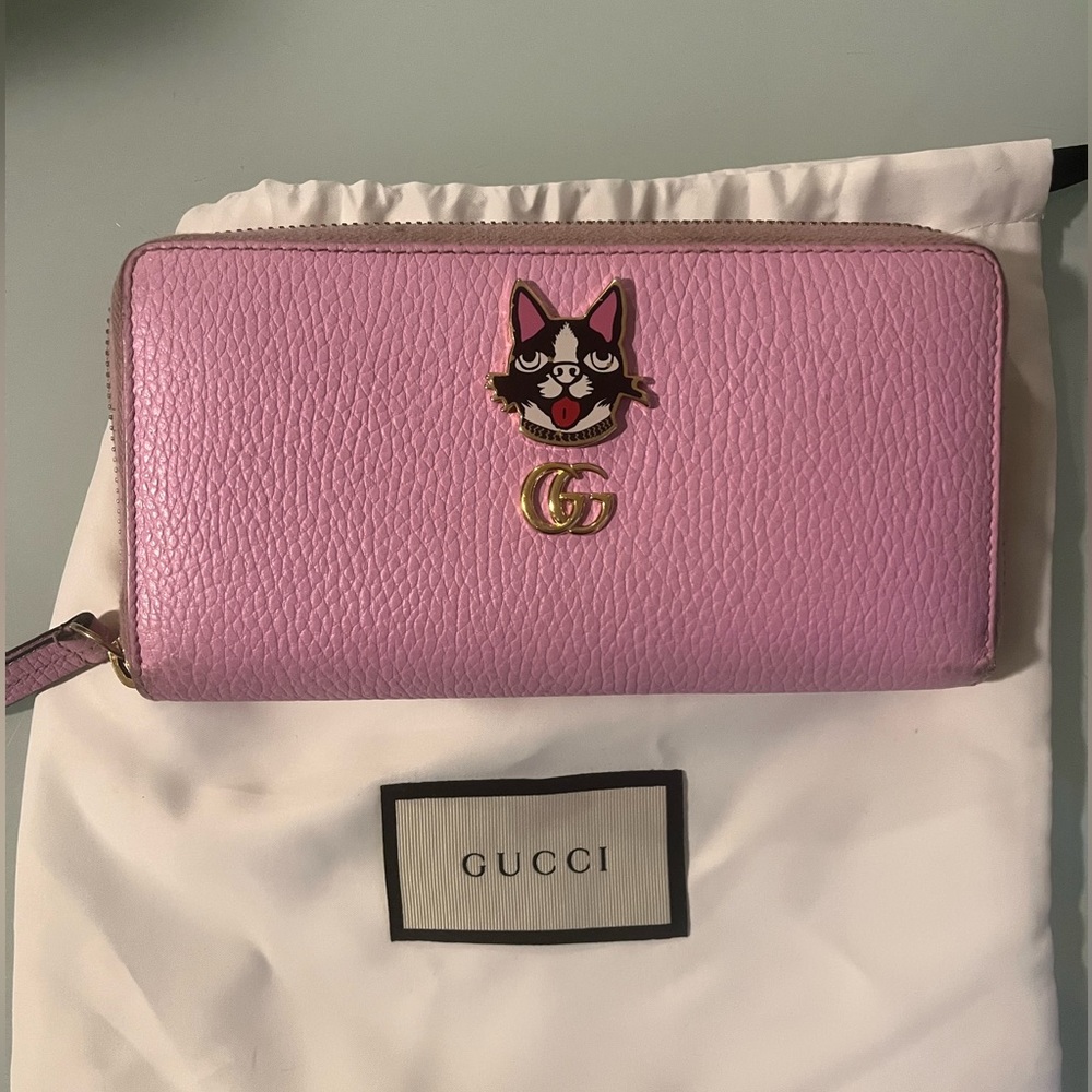 Pink Marmont Bosco leather Gucci wallet